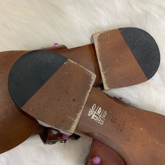 Dolce & Gabbana Calfskin Leather Gem Flip Flops - Picture 5 of 8